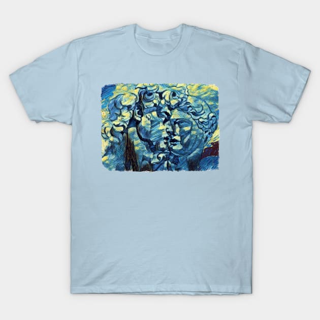 David of Michelangelo Van Gogh Style T-Shirt by todos